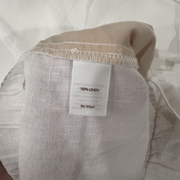 J. Jill Love Linen Pants Womens Sz Xs White Loose Fit Straight Leg Relaxed Sheer - Picture 5 of 8